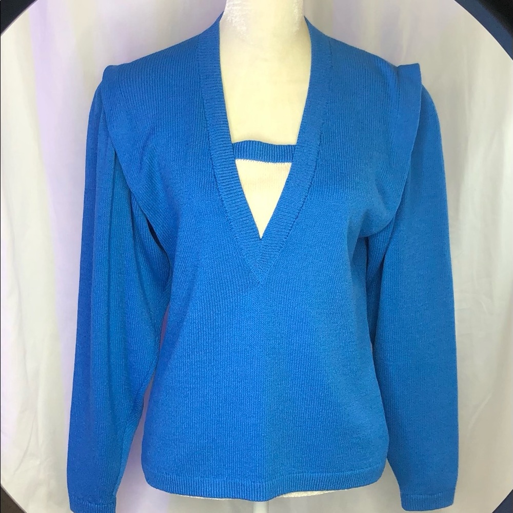 Vintage Royal Blue St. John for Saks Fifth Avenue Pull Over Sweater